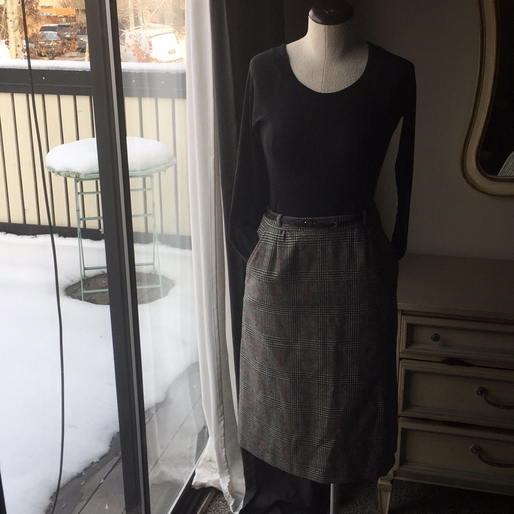 Wool plaid Skirt- Vintage!